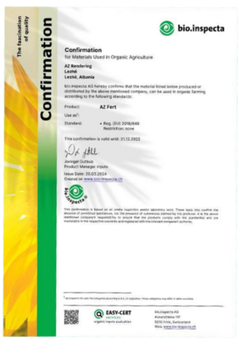 Certifikime Dhe Standarde 1 Certification Bio Inspecta
